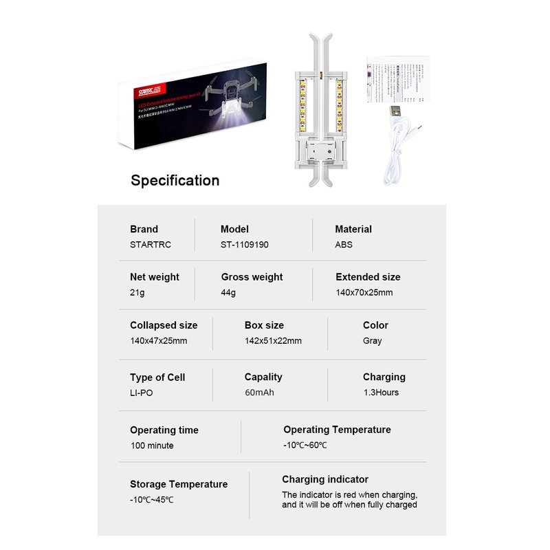 Bộ Chân Tiếp Đất Có Đèn LED Cho Mavic Mini 2/Mini SE/Mavic Mini