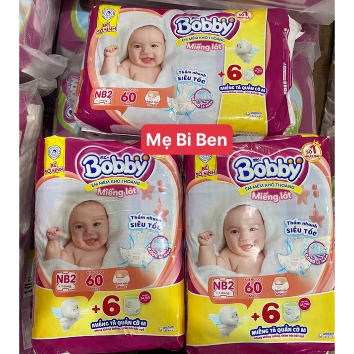 COMBO 3 GÓI Miếng Lót Sơ Sinh Bobby Newborn 2 60 Miếng