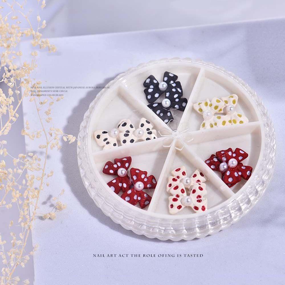 OCEANMAP Phụ Kiện Trang Trí Móng Tay Hình Nơ Bằng Hợp Kim Dễ Thương DIY