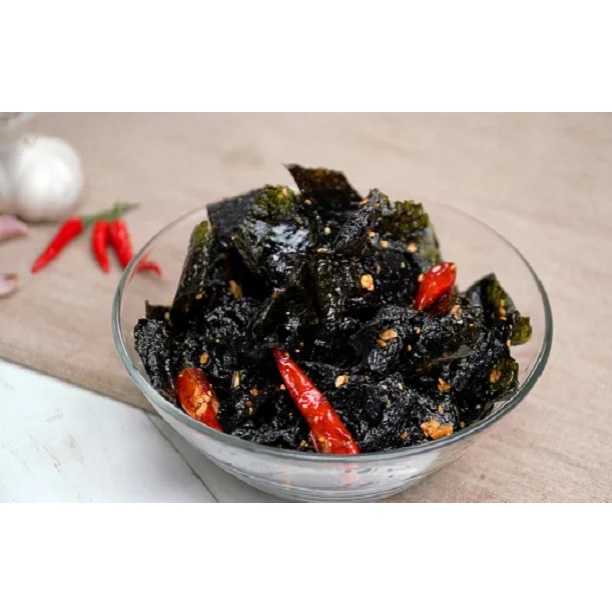 Rong Biển Cháy Tỏi - rong biển snack Hũ PET 200 GRAM_ăn vặt_bánh kẹo_online