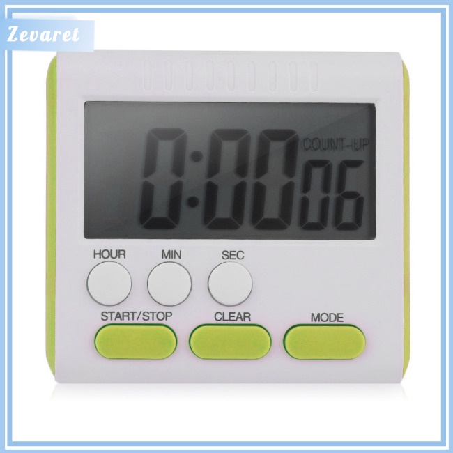 Đồng Hồ Hẹn Giờ Nấu Ăn Màn Hình LCD Lớn Từ Tính Tích Hợp Chuông Báo to Lên Lên Đến 24 Tiếng