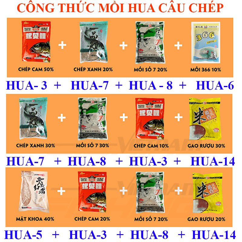 Mồi câu cá HUA khối lượng 300g,chuyên dụng câu đài câu đơn Hua-8(nguyên liệu thiên nhiên)