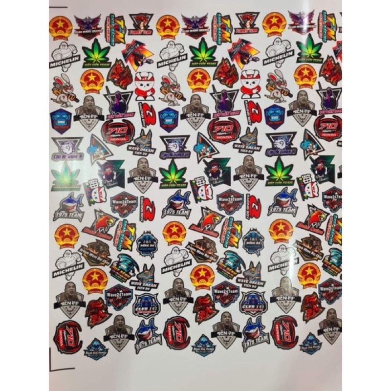 Một Bộ Tem Clup 43 Lô Gô Tem 3 Lớp Chống Nước Cực Chất