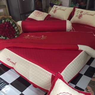 Bộ chăn ga gối phủ satin