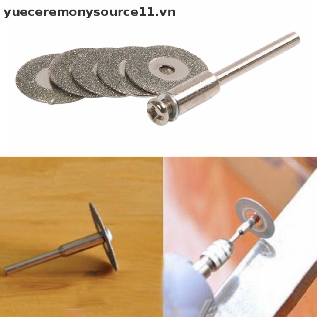 Hot 5 Mũi Khoan Cắt Kim Cương Dremel 22mm + 1 Trục