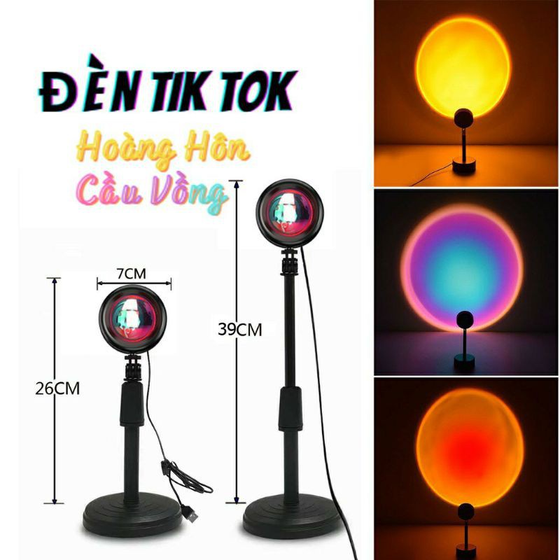 Đèn Led Sunset Quay Tiktok Siêu Hot, Đèn Chiếu Màu Hoàng Hôn Chụp Ảnh, Quay Video Decor Ảo Diệu, hàng hot