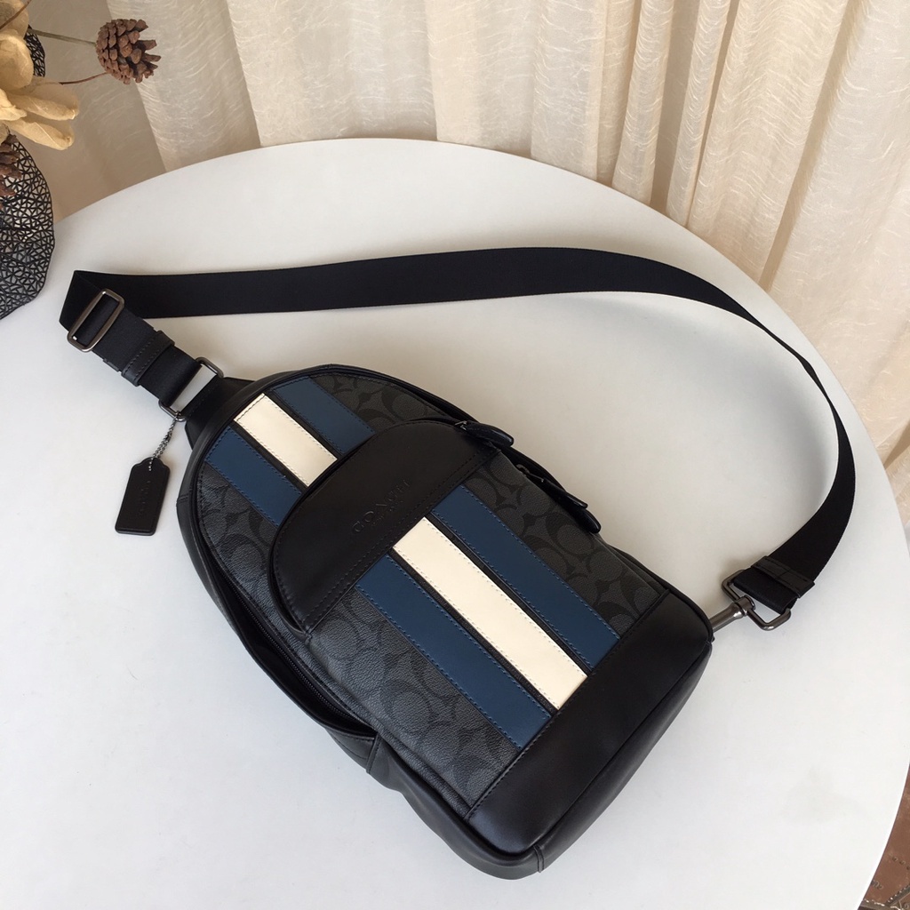 Coach  F67249 Ba lô đi học, Cặp đi học, Cặp đi học thời trang, Vải da, Giày bền, Ba lô sọc, Kiểu dáng cổ điển, Nhiều ngăn