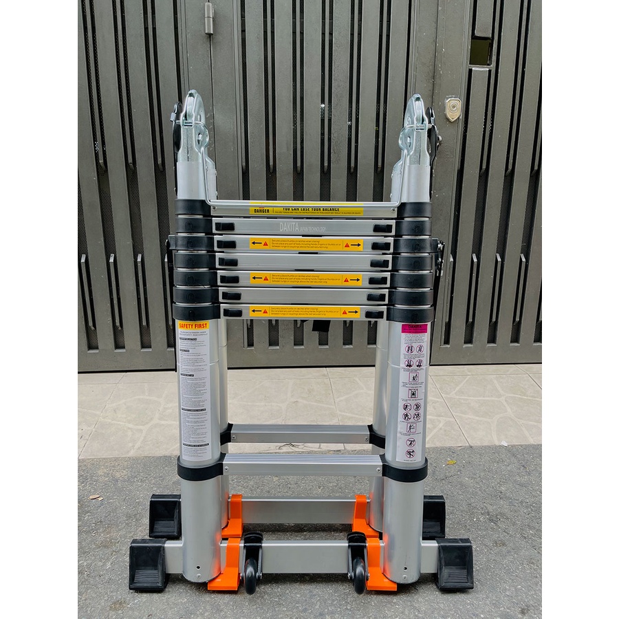 Thang rút đôi Chữ A Đa Năng Nhật Bản DAKITA Đa Dạng Kích Thước Chữ A 1.9m, 2.2m, 2.5m, 2.8m, 3.2m, 4.1m, Tải Trọng 300Kg