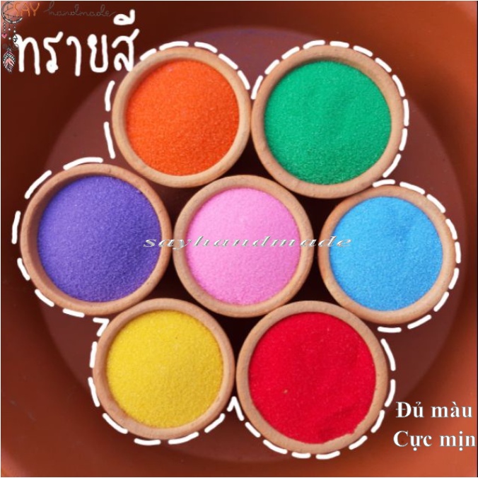 Cát màu trang trí tiếu cảnh, cát màu làm handmad, 100g, cát làm mô hình, tranh cát cho bé