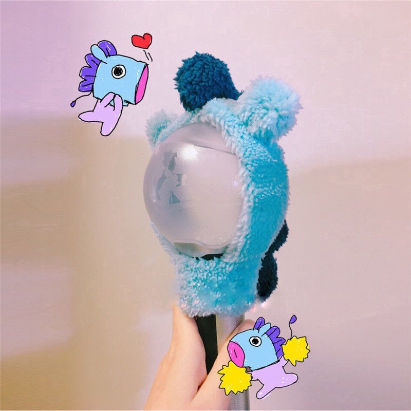 KPOP BTS BT21 Light Stick Plush Head Cover LightStick Cap