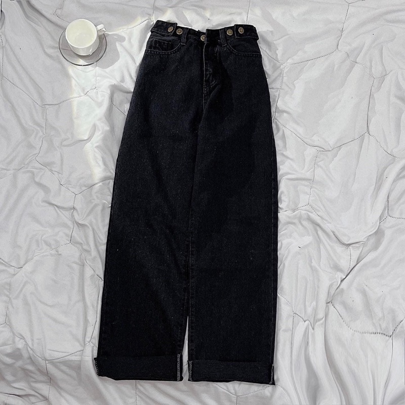 [sẵn ] Quần Jean Nữ Ống Suông BASIC PQK 3 Màu