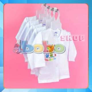 Áo Sơ Sinh Bosinis Tay Ngắn, Tay Dài Trắng Cúc Giữa Cho Bé 2-18kg (1 áo)