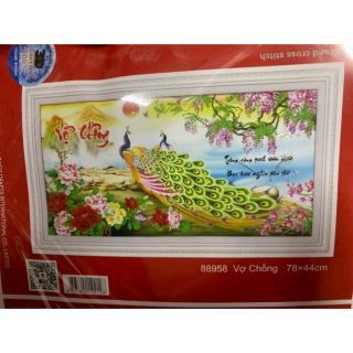 Tranh thêu chữ thập 3D Vợ Chồng 88958 (78x44) chưa thêu