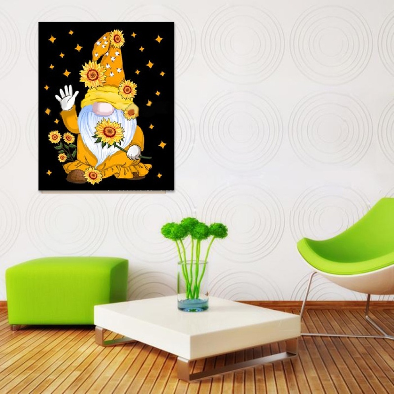 Bộ Tranh Đính Đá 5D Tự Làm Hình Hoa Hướng Dương Gnome