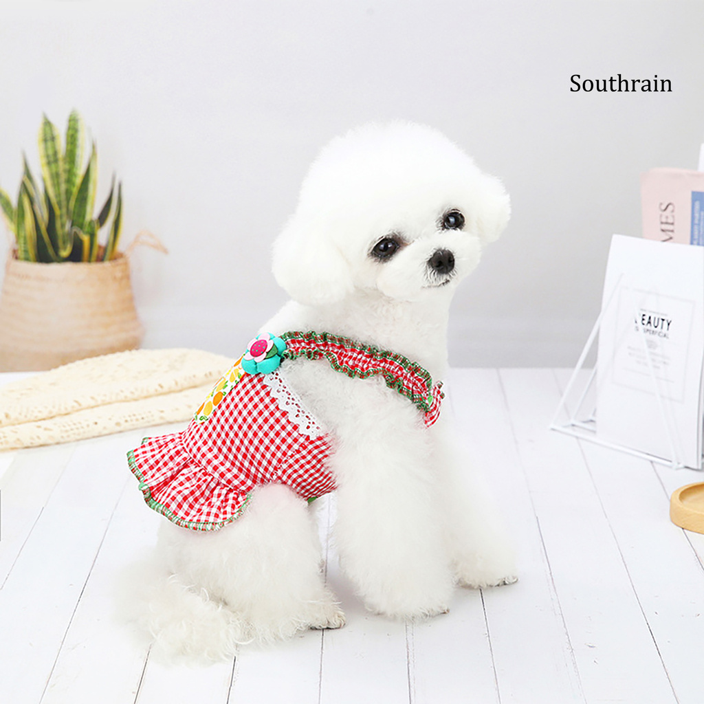 Váy Yếm Sọc Ca Rô Đáng Yêu Cho Thú Cưng