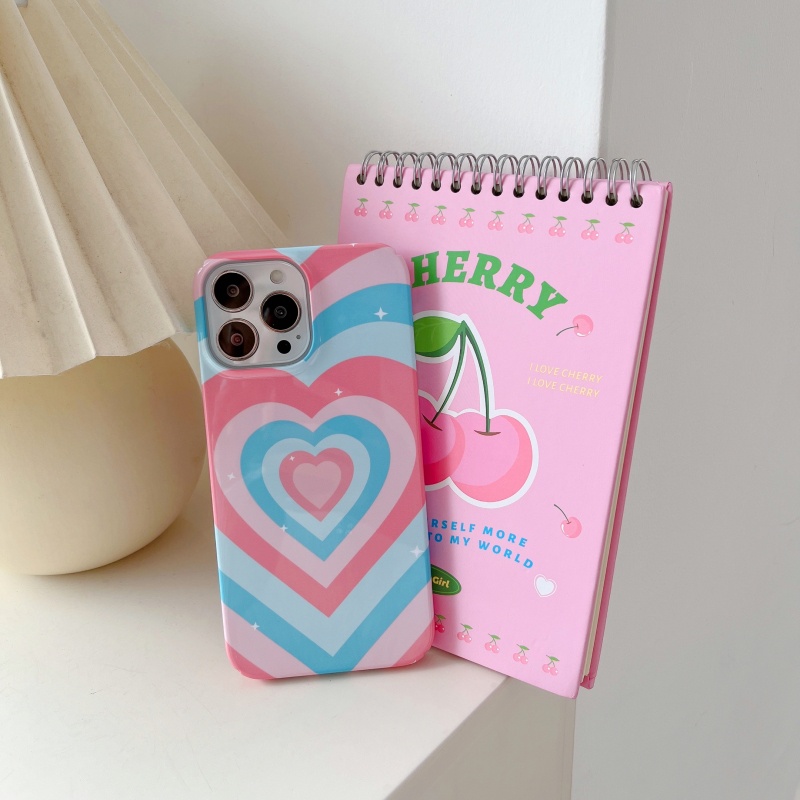 Ốp Điện Thoại Cứng Chống Sốc Họa Tiết Trái Tim Cho iPhone 14 13 12 11 Pro Max XS XR X 8 7 Plus