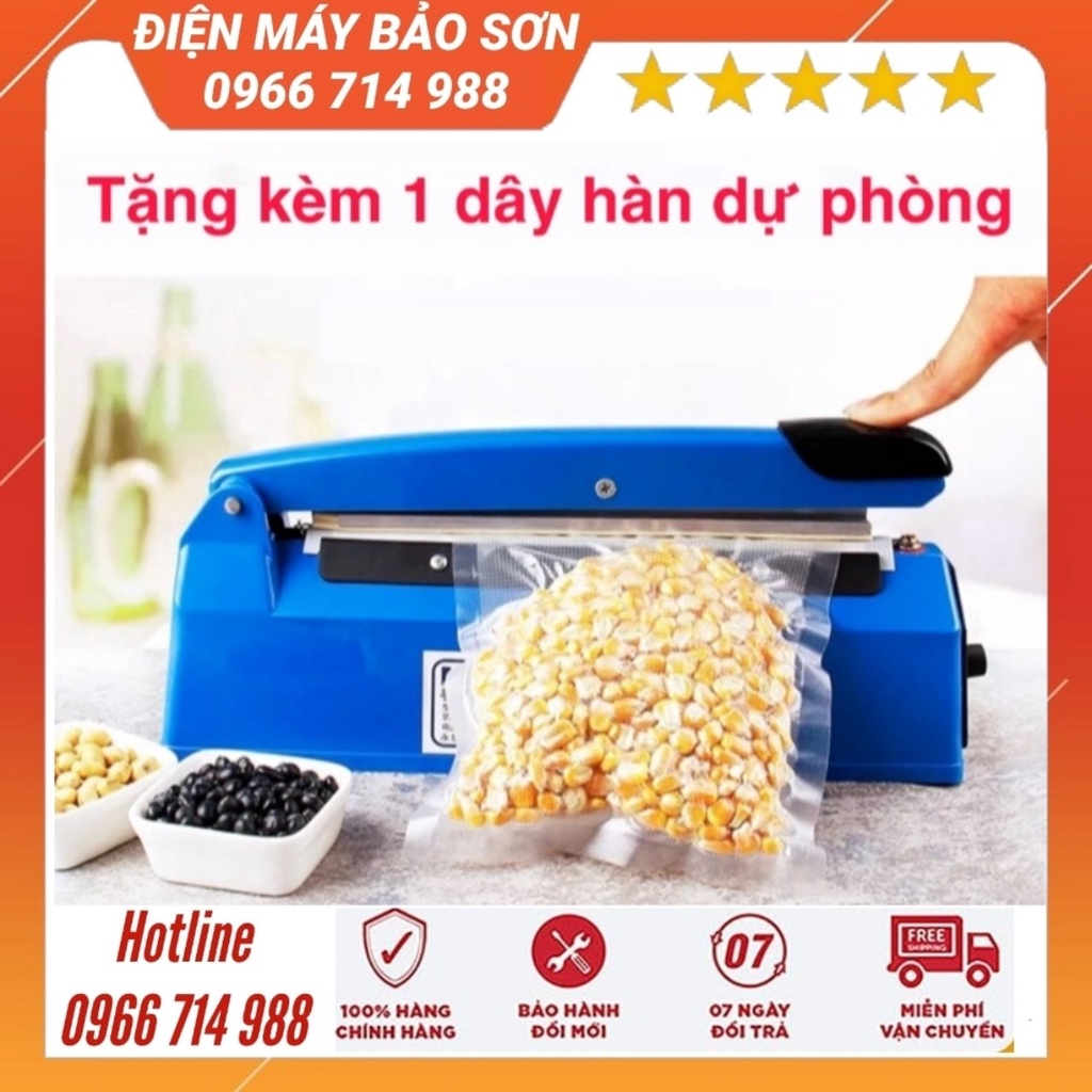 Máy hàn miệng túi nilon dập tay PFS-200, PFS-300 hàn nhanh, tự ngắt an toàn, đường hàn đẹp, tặng thêm dây hàn