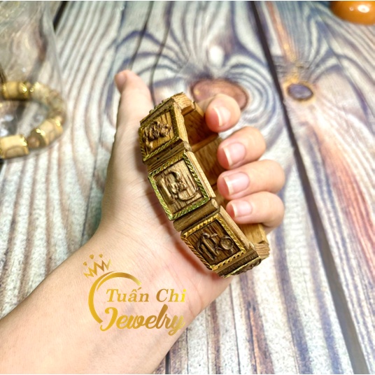 Vòng Tay Trầm Hương Nam ⚡𝐌𝐀̂̃𝐔 𝐌𝐎̛́𝐈 𝐍𝐇𝐀̂́𝐓⚡ Vòng Gỗ Phong Thủy Cao Cấp Khắc Chữ PHÚC- LỘC- THỌ sang trọng, tinh tế
