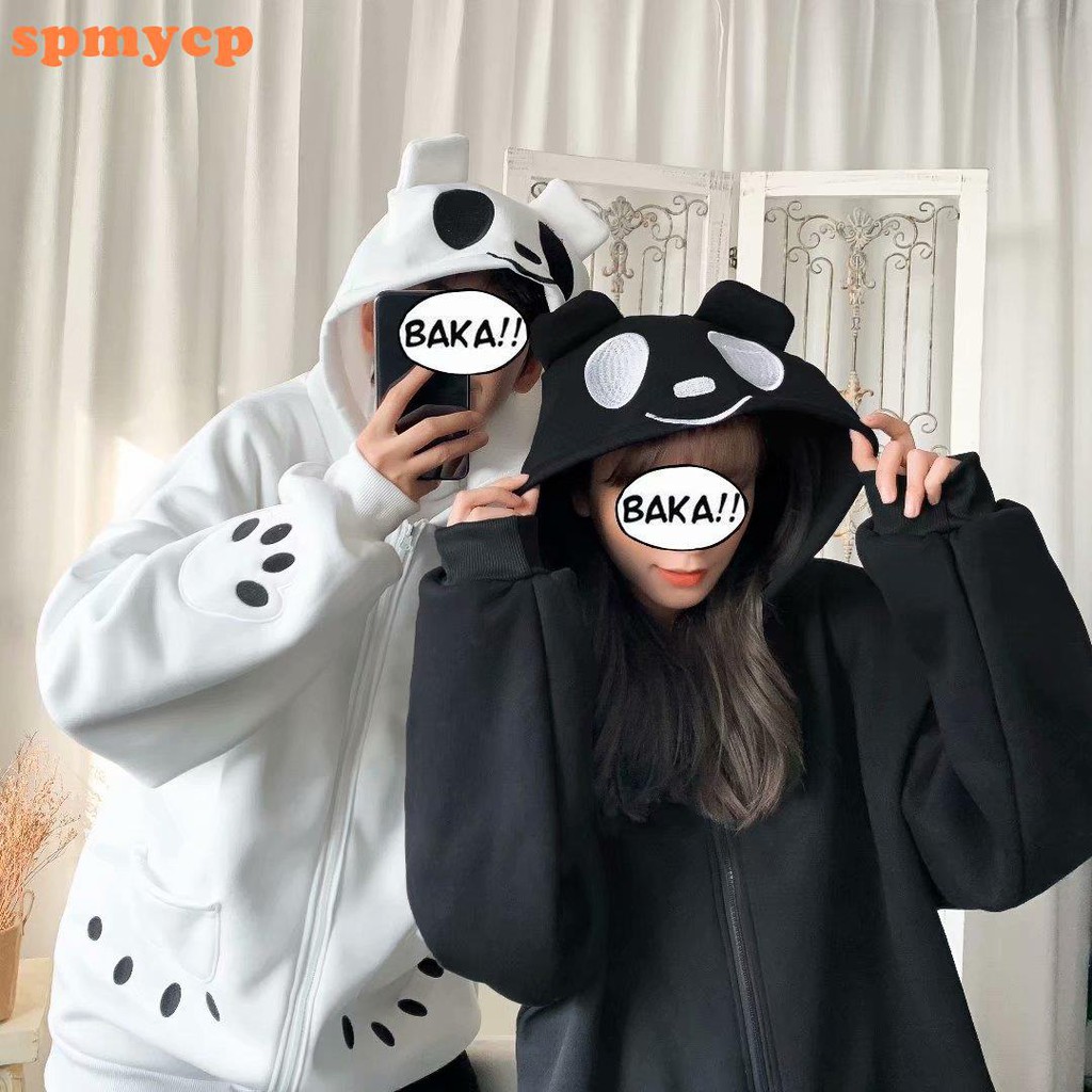 Áo Khoác Hoodie Dáng Rộng In Hình Gấu Trúc Kiểu Hàn Quốc Dễ Thương