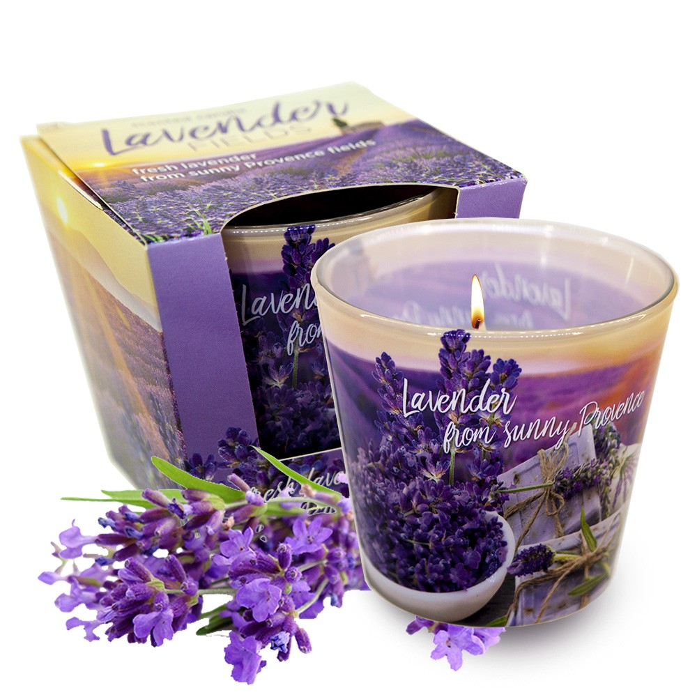 Ly nến thơm tinh dầu Bartek Lavender Fields & Soap 115g QT04965 - cánh đồng oải hương