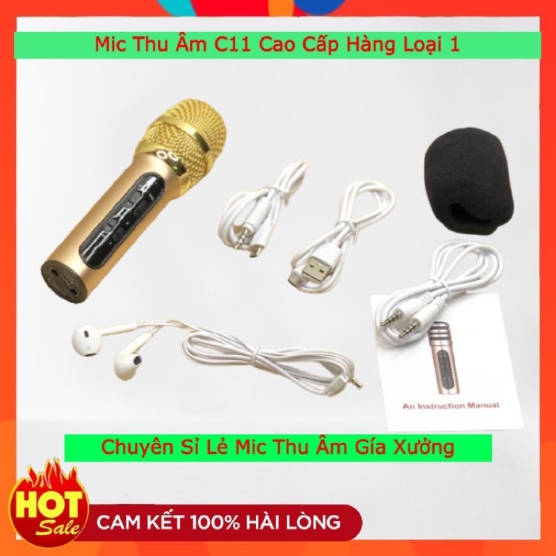 Mic C11 nâng cấp 3 dây phiên bản 2021 âm thanh cực hay