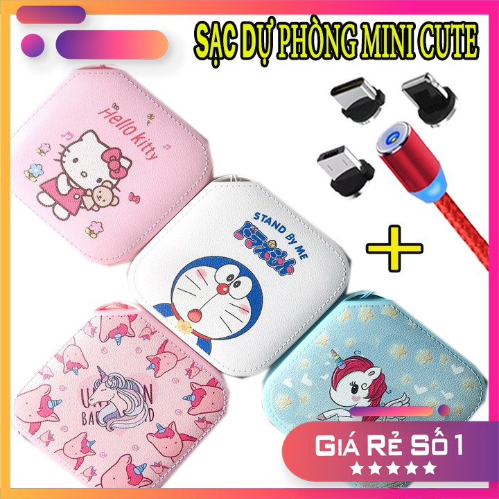 Pin sạc dự phòng | SẠC DỰ PHÒNG CỰC CUTE + CAP SẠC NAM CHÂM 3 ĐẦU ĐA NĂNG