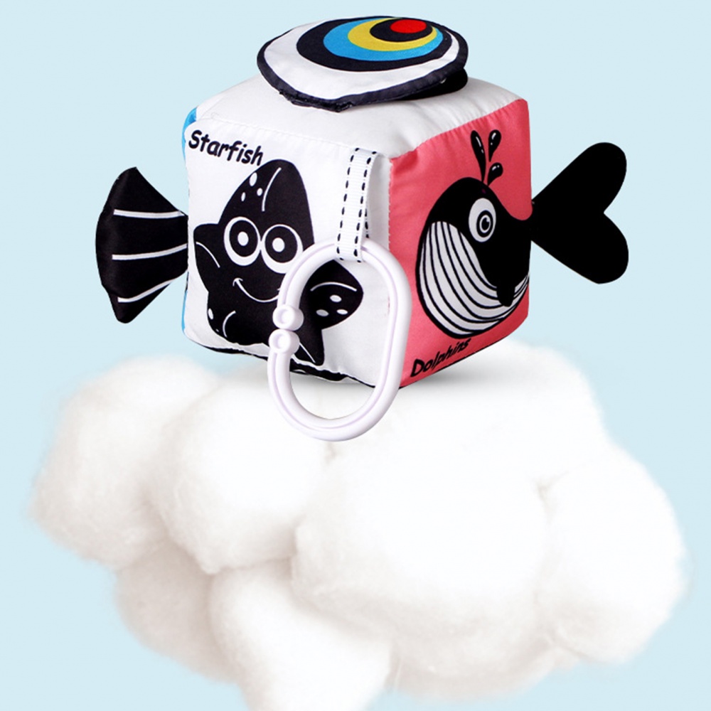 Đồ chơi treo xe đẩy màu đen và trắng cho trẻ sơ sinh từ 0-12 tháng tuổi