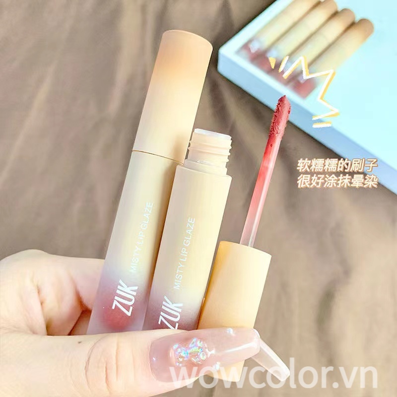 [Hàng mới về] Son môi ZUK kết cấu mờ dưỡng ẩm mềm mại kháng nước trang điểm lâu trôi/Son kem ZUK Màu Nhung Sương Lì Mịn
