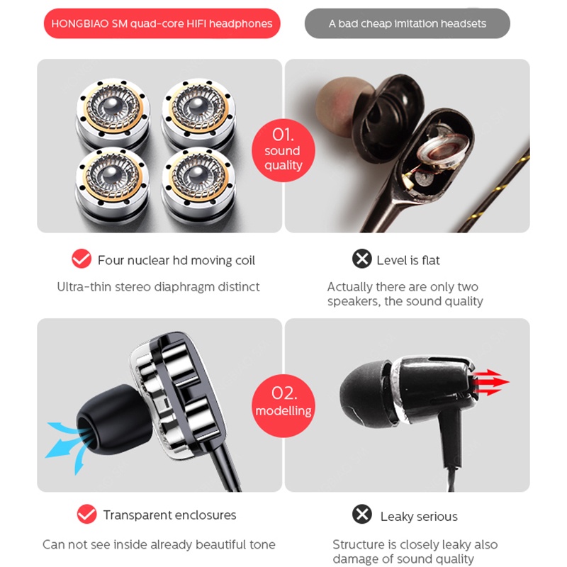 Tai Nghe Nhét Tai Có Dây Âm Thanh Siêu Trầm Cho Điện Thoại