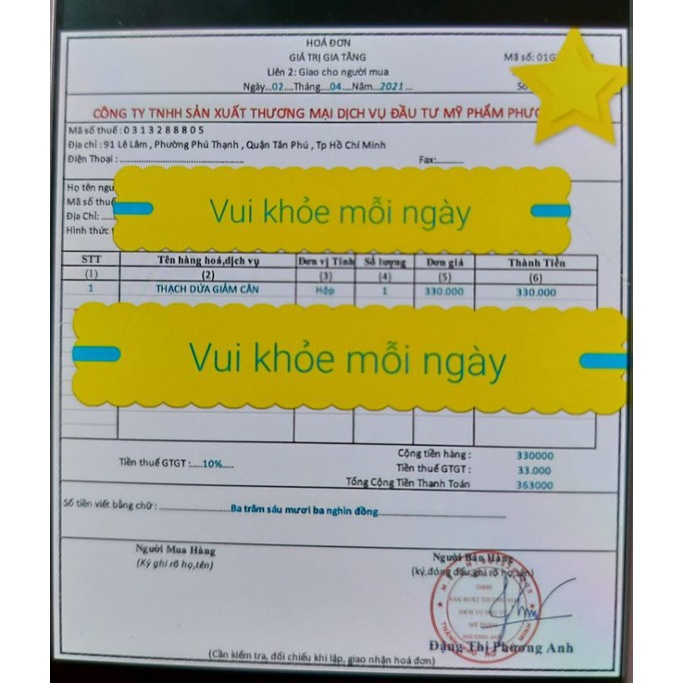 (Đảm bảo Chính Hãng 100%) THẠCH DỨA MATXICORP hộp 10gói mẫu mới