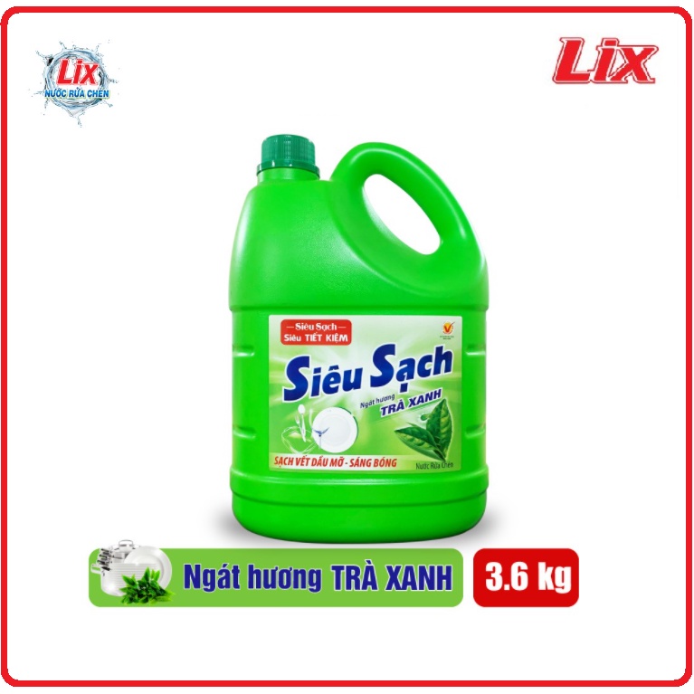 Nước Rửa Chén LIX Siêu Sạch Chai 3,6Kg