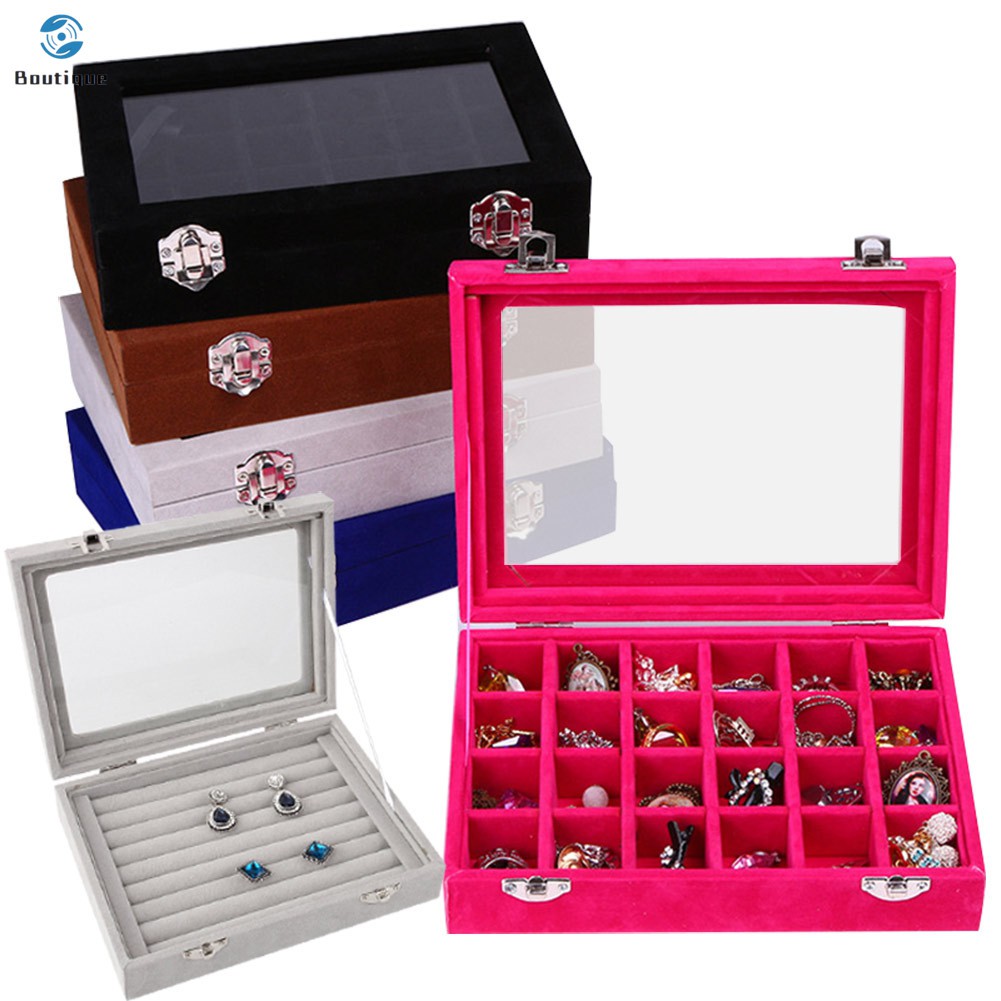Rings Earrings Holder Organizer Bracelet Jewelry Storage Box