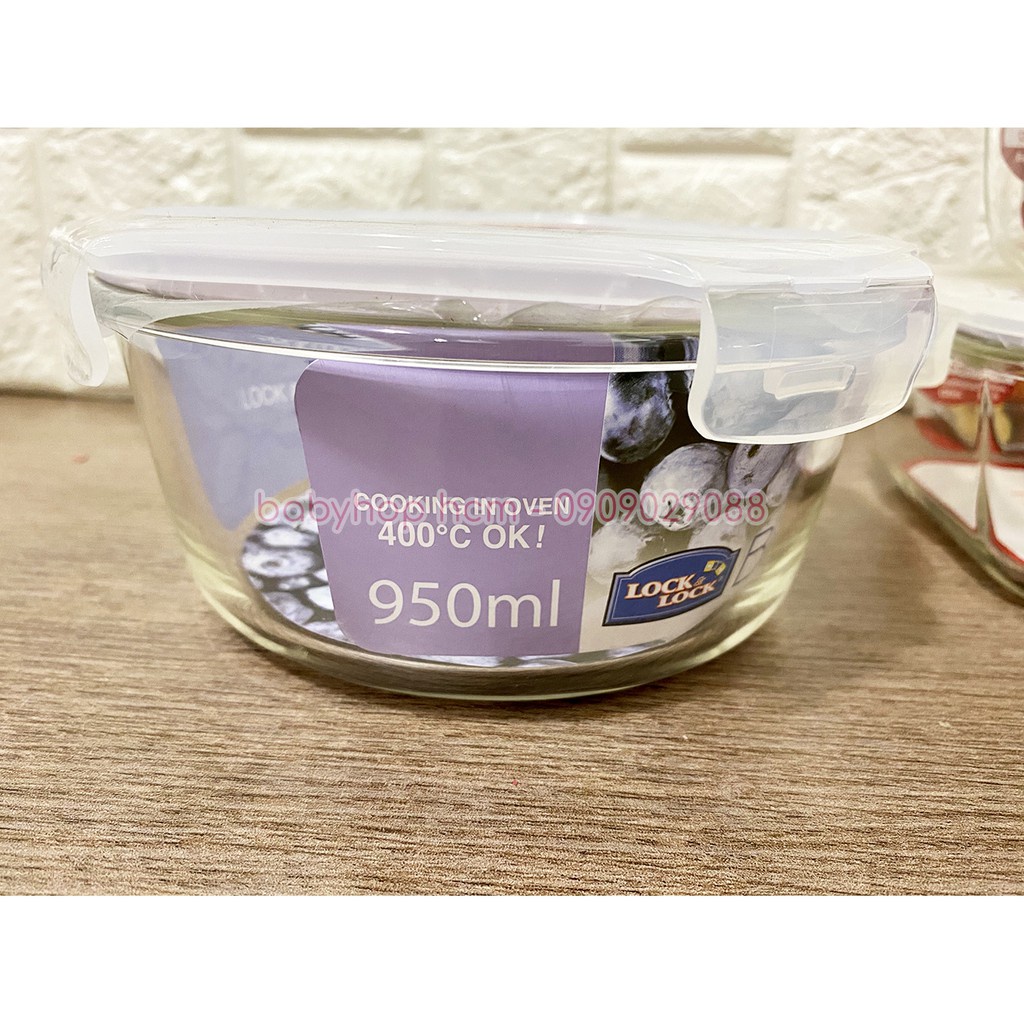 Hộp thủy tinh chịu nhiệt có nắp gập Lock&Lock LLG827 LLG831 LLG861 LLG214 LLG422 Size 380ml-1L-BABYHOPSG