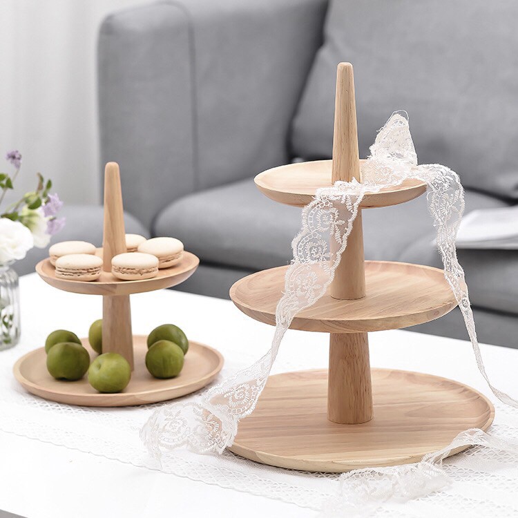 Khay gỗ decor BAMBOOO ECO đĩa đựng bánh ngọt, trái cây các loại , cá tính hiện đại