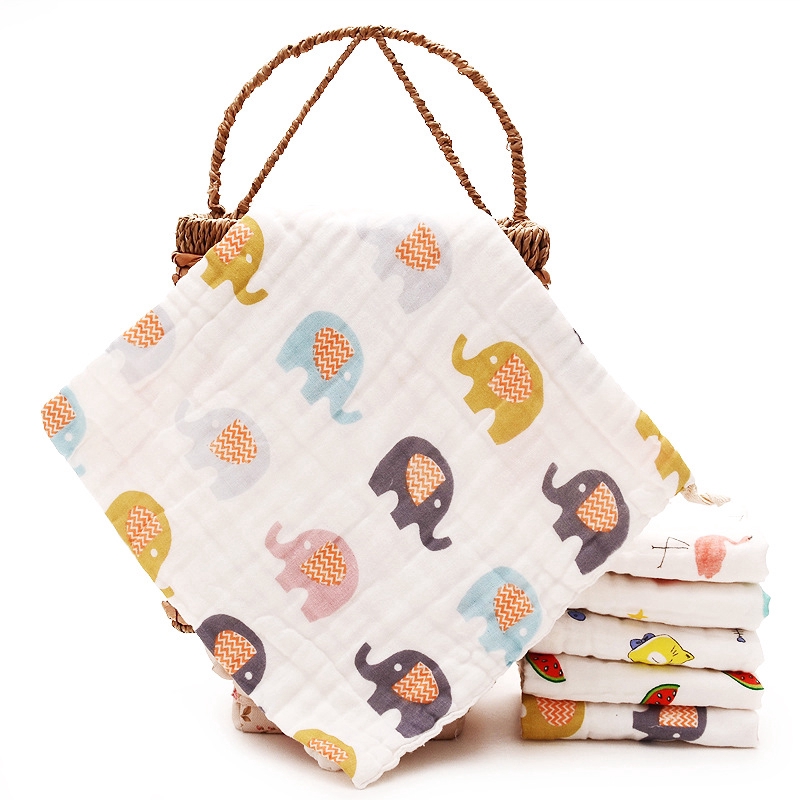 Khăn Vuông Cotton   Lớp In Họa Tiết Hoạt Hình Cho Bé