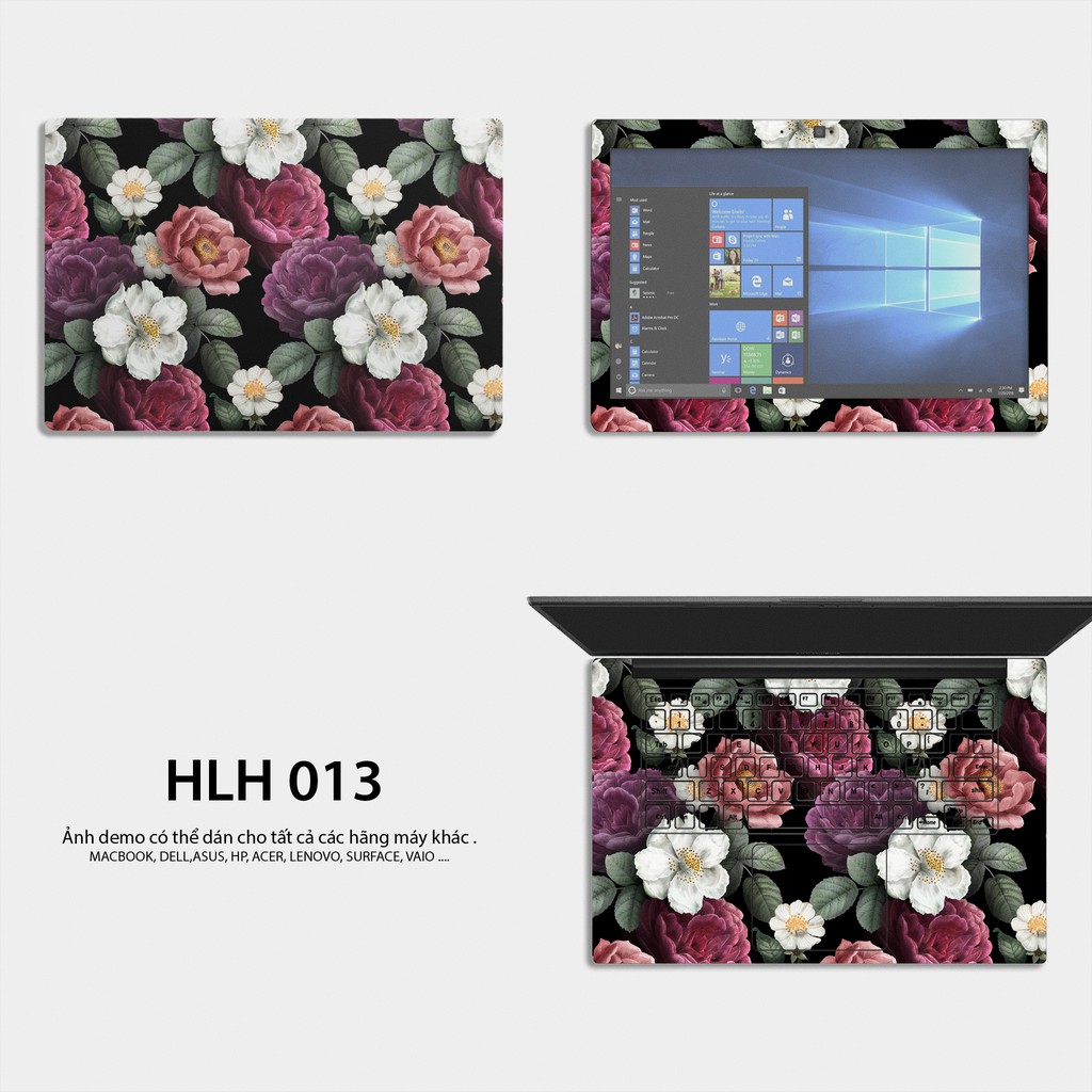 Bộ skin dán laptop mẫu Mẫu Floral / Có mẫu decal dán cho tất cả các hãng máy tính