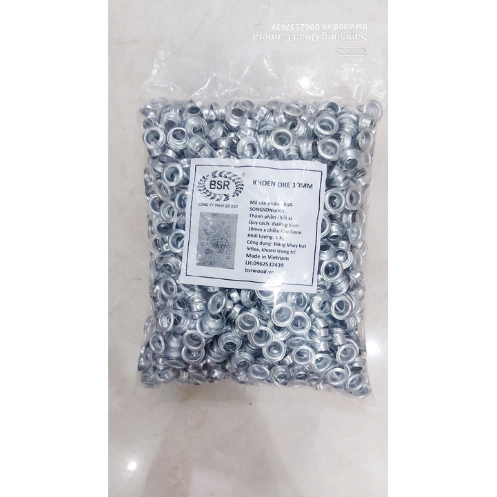 Khoen ore 10mm Bằng SẮT xi Màu BẠC,Màu VÀNG Bán sỉ 1kg KHÔNG long đền Khuy mắt cáo 10ly đóng bạt quảng cáo, bạt lưới
