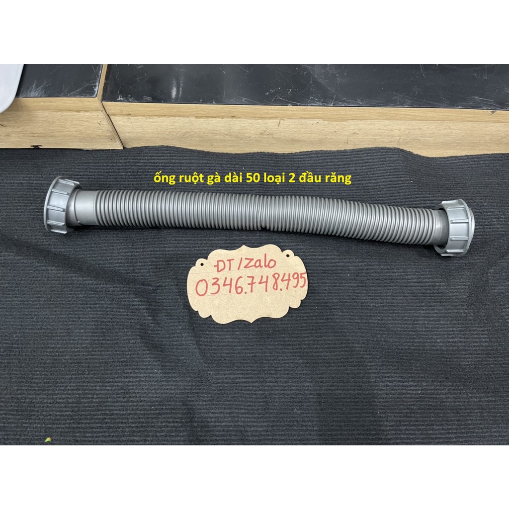 Ống Xả Ruột Gà Loại Lớn Dùng Thay Thế Bồn Rửa Chén 1 Đầu Răng, 2 Răng Đường Kính Răng 60
