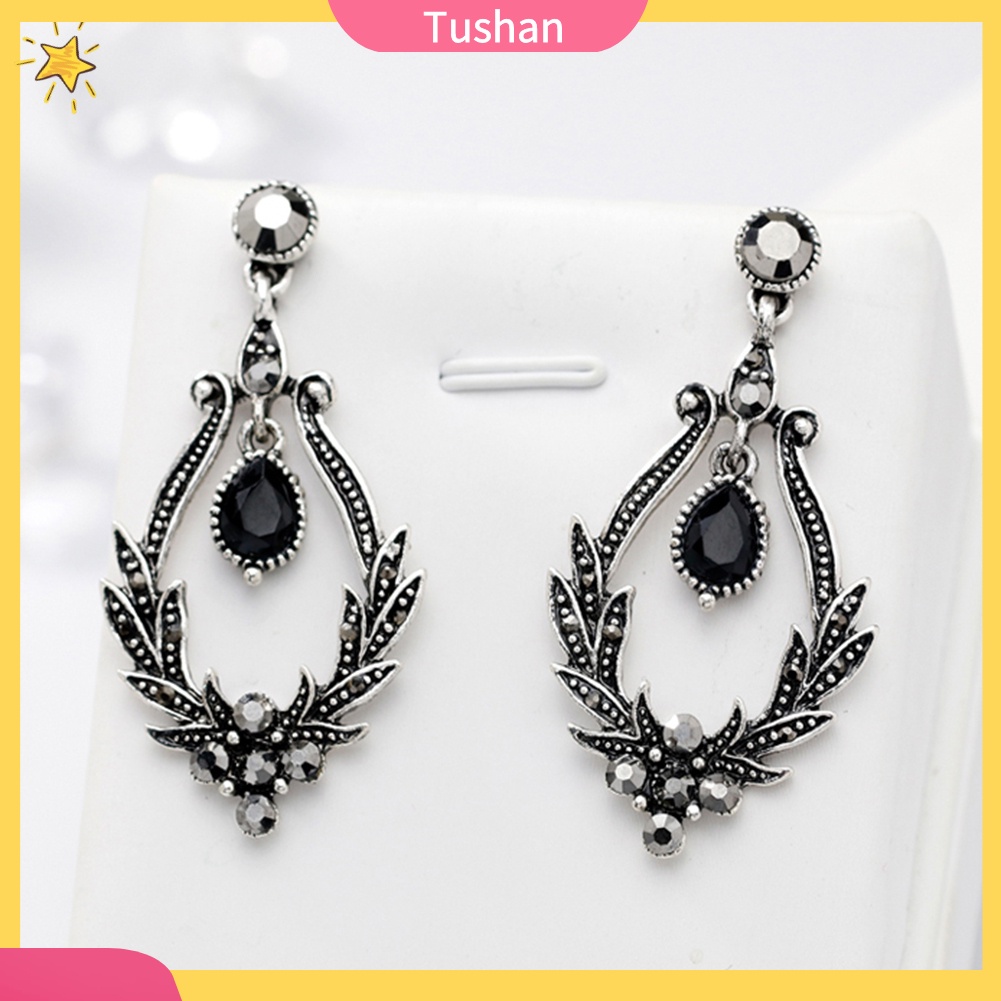 Khuyên tai hình chiếc đá đính đá quý kiểu dáng cổ điển sang trọng cho nữ