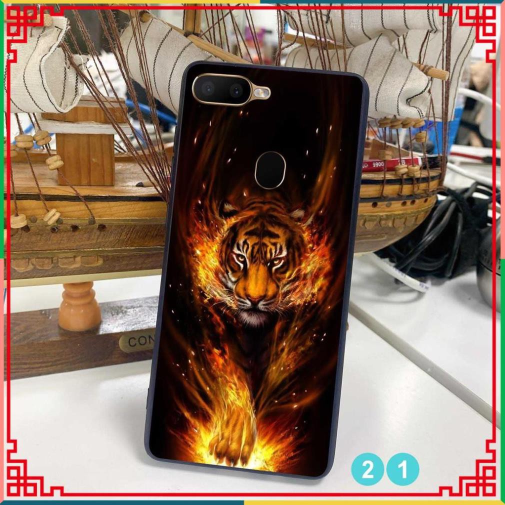 Ốp lưng kính Oppo F9 - Oppo A12 - Oppo A5s - Oppo A7 họa tiết rồng hổ bóng sáng và chống trầy tốt
