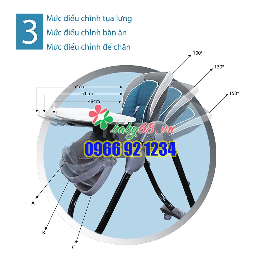 Ghế ngồi ăn cao đa năng Premium nhiều màu Mastela 0619-MSTL-004