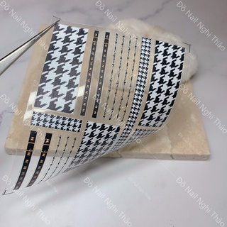 Sticker nail lụa kẻ 5D LADURA