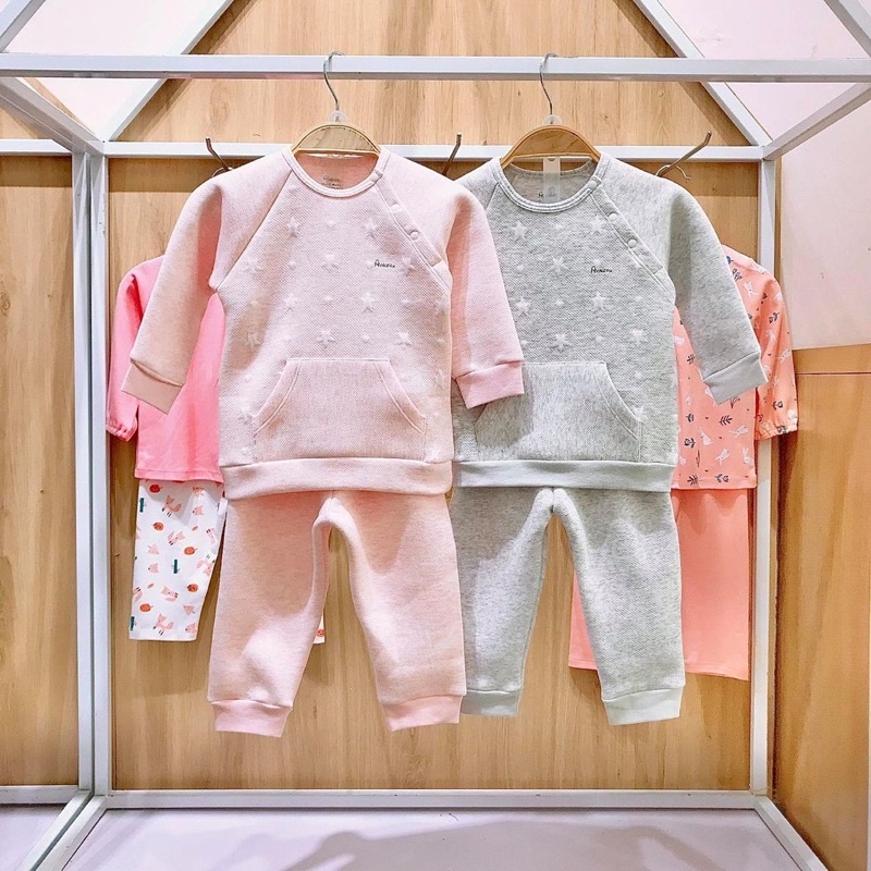 Bộ nỉ cài vai trần bông AVALER