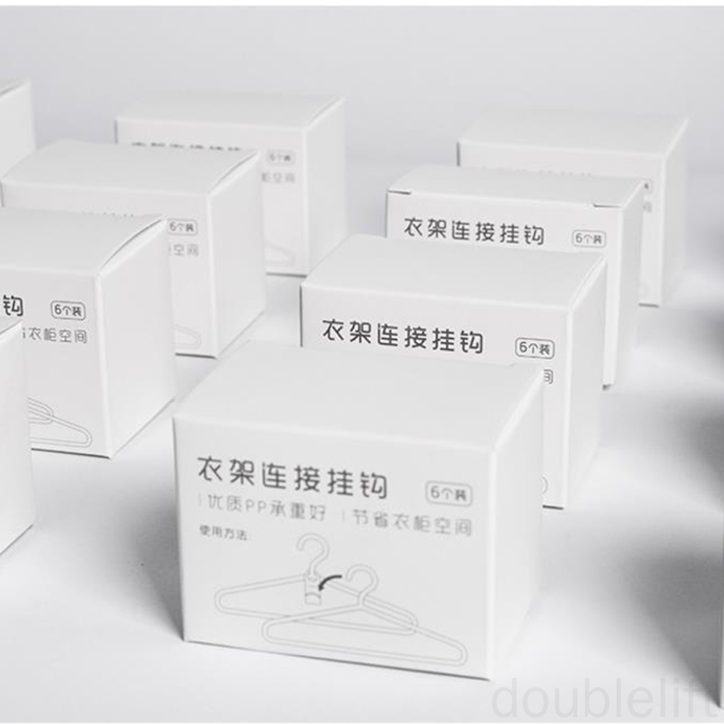 Set 6 Móc Nhựa Treo Quần Áo Nhiều Tầng Tiết Kiệm Không Gian