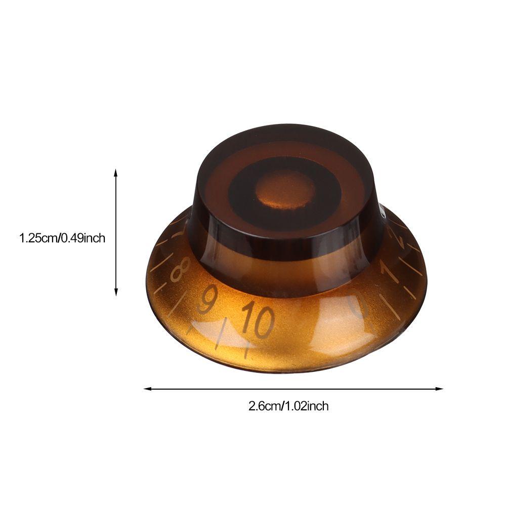 CHOOKEY Nút Chỉnh Âm Lượng Đàn Guitar Bass Les Paul LP Màu Cà Phê Có Số Màu Vàng