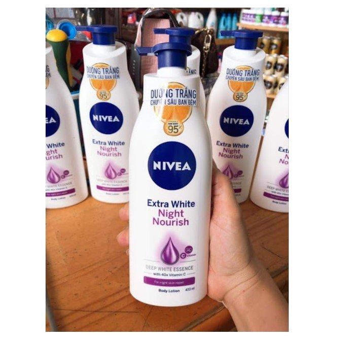 Sữa dưỡng thể trắng da ban đêm NIVEA Extra White Night Nourish Body Lotion 400ml