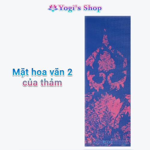 Thảm Tập Yoga PVC Hoa Văn 2 Mặt Relax 6mm | Tông Màu Xanh Dương