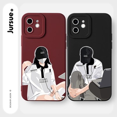 Ốp lưng JURSUE hoạt hình cặp đôi dễ thương đẹp nam nữ Cho iPhone 17 16 15 14 13 12 11 Pro Max SE 2020 X XR XS ip 8 7 Plus Y2222