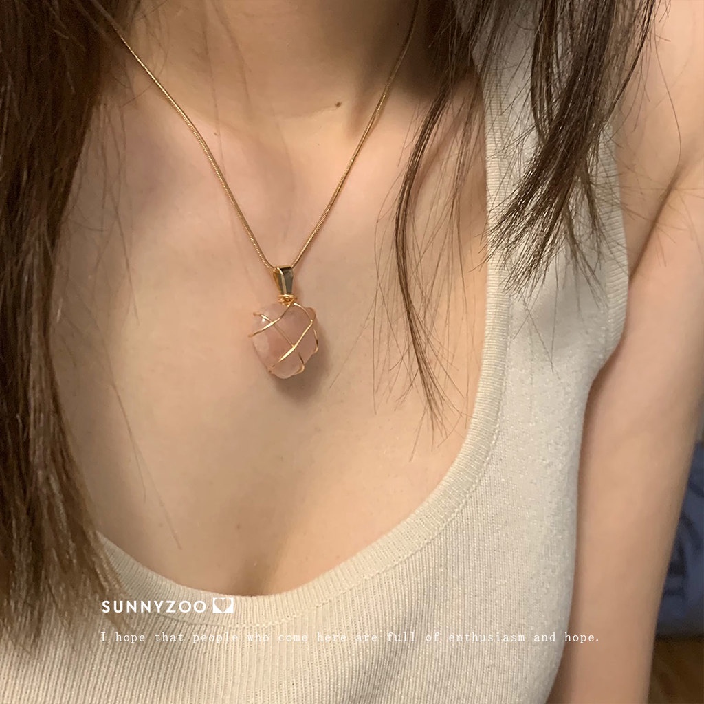 Vòng Cổ Mặt Trái Tim Màu Hồng Phong Cách Harajuku Thanh Lịch Thời Trang