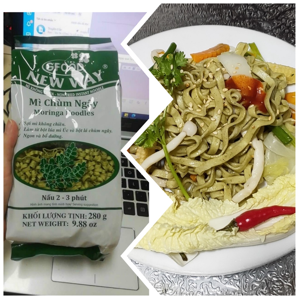 Mì Không Chiên Chùm Ngây - Ăn Lẩu, Xào Chay mặn đều dùng được